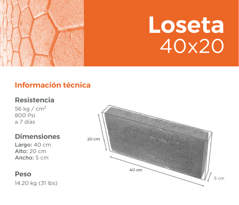 Adoquín 40x20